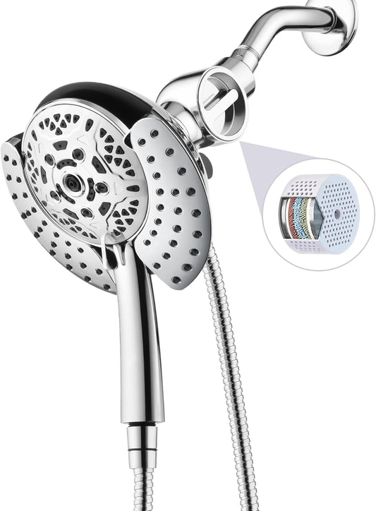 INAVAMZ Filtered Shower Head with Handheld, 2-in-1 Shower Heads with Rain Shower & Handheld Shower Head, 10-Mode Detachable Shower Head with Massage Spray