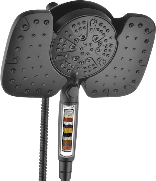 INAVAMZ 10” Rainfall Shower Head & Handheld Shower Head, 9 Spray Settings Handheld Shower Head with ON/OFF Switch and 15-Stage Filter