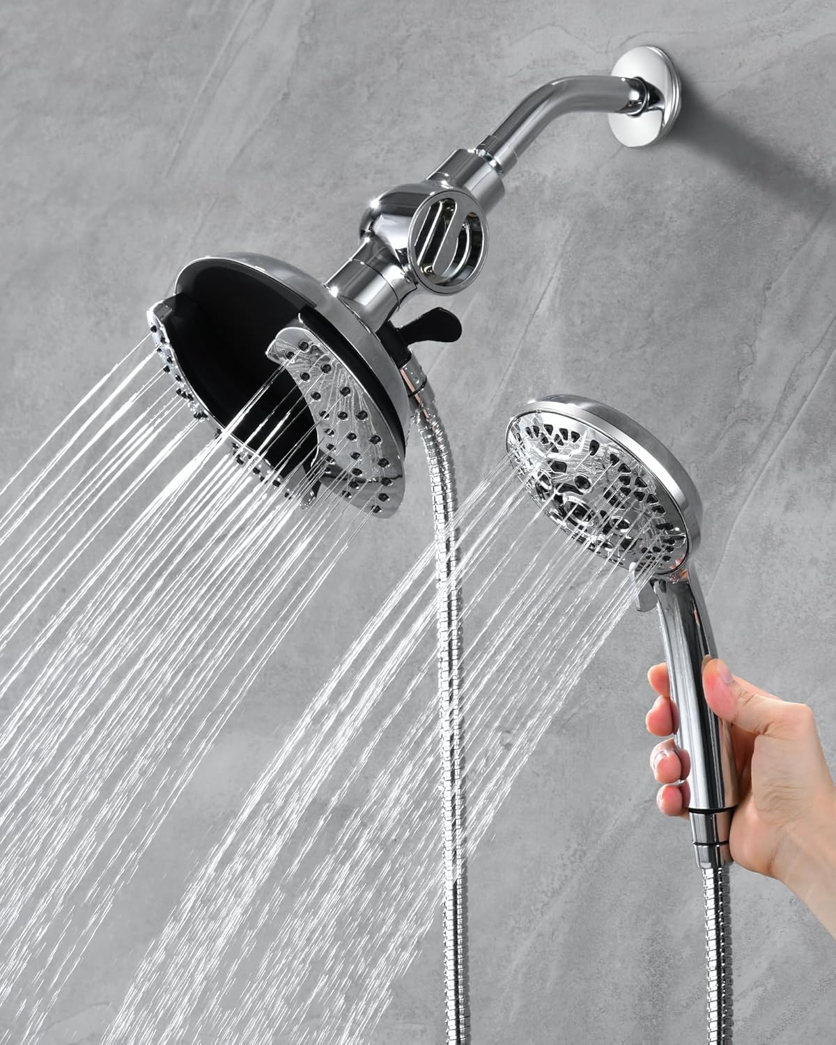 INAVAMZ Filtered Shower Head with Handheld, 2-in-1 Shower Heads with Rain Shower & Handheld Shower Head, 10-Mode Detachable Shower Head with Massage Spray