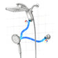 INAVAMZ 12" Rain Shower Head and Handheld Combo, 360° Adjustable Wall Mount, 3+8+1 Spray Modes, Magnetic Dock, Power Jet, 60" Hose,Silver