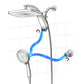 INAVAMZ 12" Rain Shower Head and Handheld Combo, 360° Adjustable Wall Mount, 3+8+1 Spray Modes, Magnetic Dock, Power Jet, 60" Hose,Gold