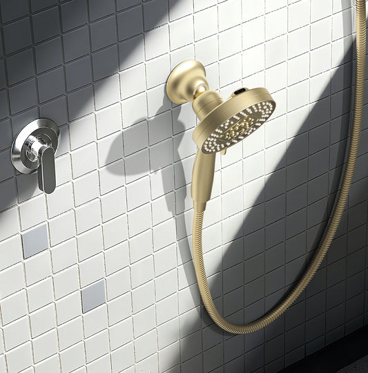 INAVAMZ 12" Rain Shower Head and Handheld Combo, 360° Adjustable Wall Mount, 3+8+1 Spray Modes, Magnetic Dock, Power Jet, 60" Hose,Gold