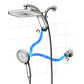 INAVAMZ 12" Rain Shower Head and Handheld Combo, 360° Adjustable Wall Mount, 3+8+1 Spray Modes, Magnetic Dock, Power Jet, 60" Hose, Black
