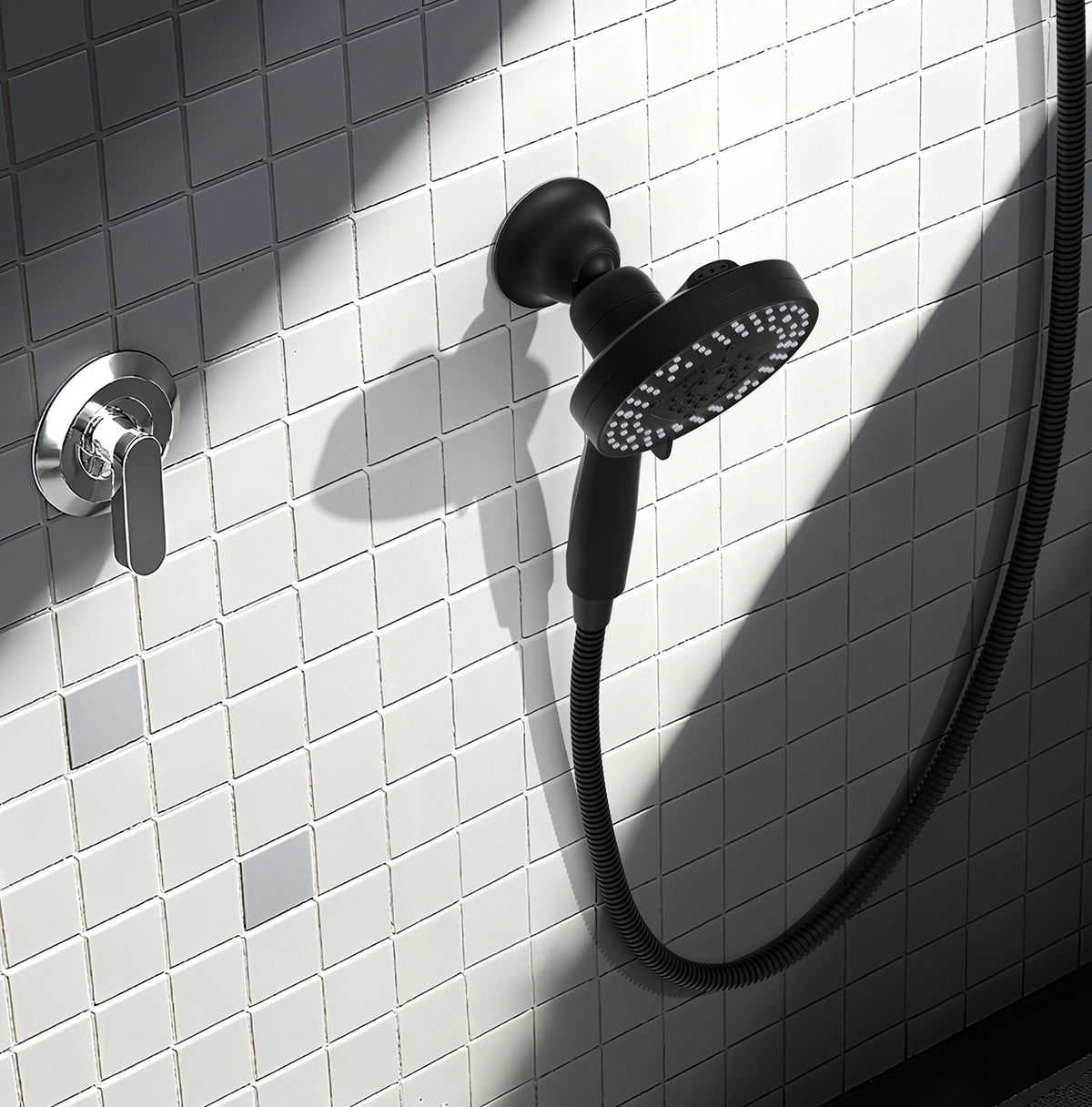 INAVAMZ 12" Rain Shower Head and Handheld Combo, 360° Adjustable Wall Mount, 3+8+1 Spray Modes, Magnetic Dock, Power Jet, 60" Hose, Black