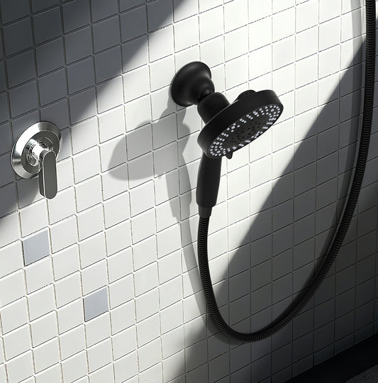 INAVAMZ 12" Rain Shower Head and Handheld Combo, 360° Adjustable Wall Mount, 3+8+1 Spray Modes, Magnetic Dock, Power Jet, 60" Hose, Black