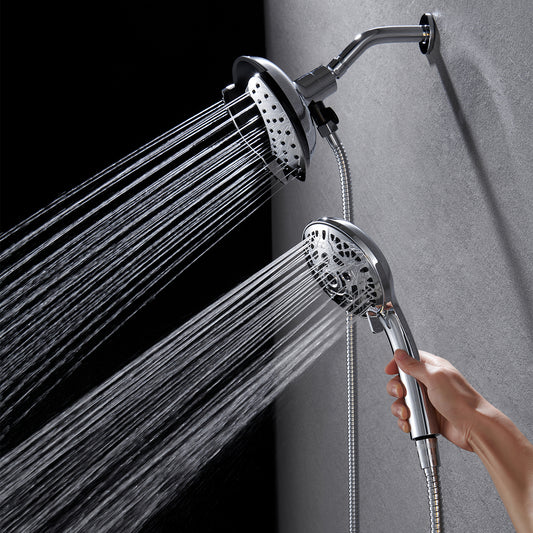 INAVAMZ Shower Heads with Handheld Spray Combo: 7.2" Rain Shower Head & Handheld Shower Head 2-IN-1 Shower Head with 60" Rotatable Stainless Steel Hose, Shower Trim Systems